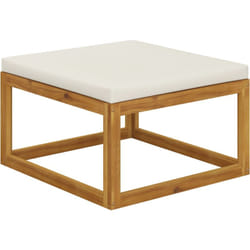 Vidaxl - Repose-pied avec coussin blanc crème Bois d'acacia massif