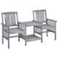 vidaXL Chaises de jardin avec table à thé 159x61x92 cm bois d'acacia - TU