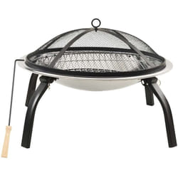 Vidaxl - Foyer et barbecue avec tisonnier 2 en 1 56x56x49 cm Inox
