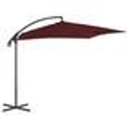 vidaXL Parasol de jardin en porte-à-faux mât en acier rouge bordeaux - TU