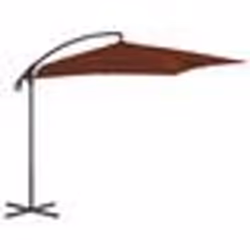 vidaXL Parasol de jardin en porte-à-faux avec mât en acier terre cuite - TU
