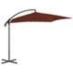 vidaXL Parasol de jardin en porte-à-faux avec mât en acier terre cuite - TU