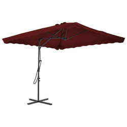 vidaXL Parasol de jardin et mât en acier rouge bordeaux 250x250x230 cm - TU