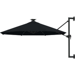 Vidaxl - Parasol mural de jardin avec led 300 cm noir
