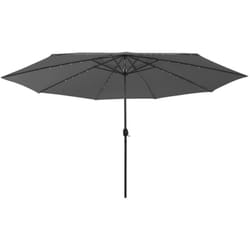 Parasol de jardin avec lumières led et mât en métal anthracite Vidaxl