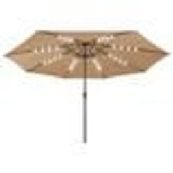 vidaXL Parasol de jardin avec lumières LED et mât en métal 400cm taupe - TU