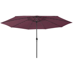Parasol de jardin avec lumières led mât en métal rouge bordeaux Vidaxl