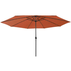 Parasol de jardin avec lumières led et mât en métal terre cuite Vidaxl