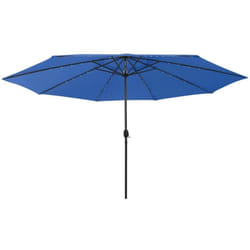 Parasol d'extérieur avec led et mât en métal 400 cm Bleu azuré