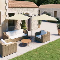 Ce parasol de jardin double tendance est un excellent choix pour créer de l'ombre et vous protéger des rayons UV nocifs du so ...