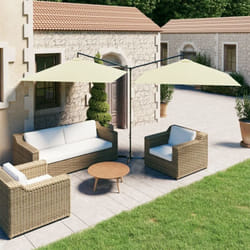 Parasol de jardin double avec mât en acier Sable 600x300 cm - Vidaxl