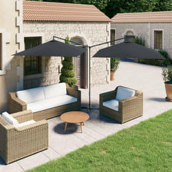 Parasol De Jardin Double Avec Mât En Acier Anthracite 600x300cm Vidaxl