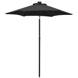 Vidaxl - Parasol avec lumières led Noir 200x211 cm Aluminium