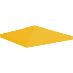 Toile de toit de belvédère 2 niveaux 310 g/m² 3x3 m Jaune Vidaxl