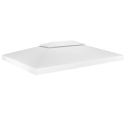 vidaXL Toile de toit de belvédère 2 niveaux 310 g/m² 4x3 m Blanc - TU
