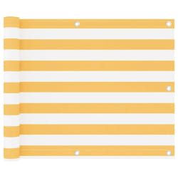 vidaXL Écran de balcon 75x400 cm - Blanc/Jaune