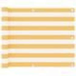 vidaXL Écran de balcon Blanc et jaune 75x500 cm Tissu Oxford - TU