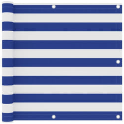 vidaXL Écran de balcon Blanc et bleu 90x600 cm Tissu Oxford - TU