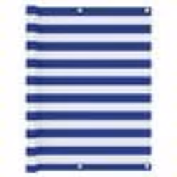 vidaXL Écran de balcon Blanc et bleu 120x600 cm Tissu Oxford - TU