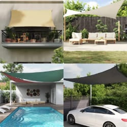 vidaXL Voile de Parasol Tissu Oxford 3x6 m - Marron