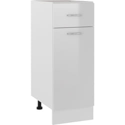 vidaXL Armoire de plancher à tiroir "Lyon" Blanc brillant