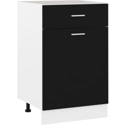 Armoire de plancher à tiroir Noir 50x46x81,5 cm Bois ingénierie Vidaxl