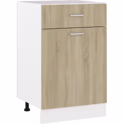 Cette armoire de plancher à tiroir, au design simple, optimise votre espace de cuisine et offre un espace de rangement suffis ...