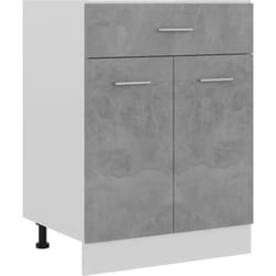 Armoire De Plancher À Tiroir Gris Béton Bois D'ingénierie Vidaxl