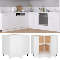 vidaXL Armoire de plancher d'angle "Lyon" blanc 75,5x75,5x81,5 cm