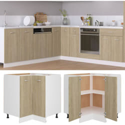 Armoire de plancher d'angle chêne sonoma 75,5x75,5x81,5 cm bois