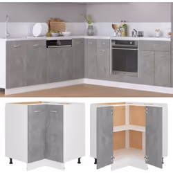 Description générale Cette armoire de plancher d'angle, au design simple, optimise votre espace de cuisine et offre un rangem ...