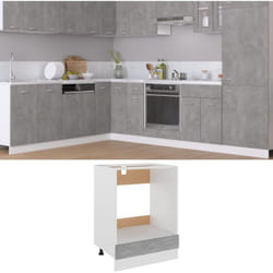 Armoire à four Gris béton 60x46x81,5 cm Bois d'ingénierie Vidaxl