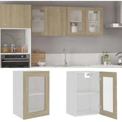 Armoire en verre suspendue 'Lyon' Chêne sonoma Vidaxl