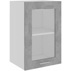 Armoire en verre suspendue "Lyon" Gris béton Bois d'ingénierie vidaXL