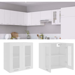 Armoire en verre suspendue Blanc 60x31x60 cm Bois ingénierie Vidaxl