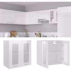 Description générale Cette armoire en verre suspendue, au design simple, optimise votre espace de cuisine et offre un espace  ...