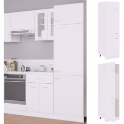 Cette armoire de réfrigérateur, au design simple, optimise votre espace de cuisine et offre un espace de rangement suffisant  ...