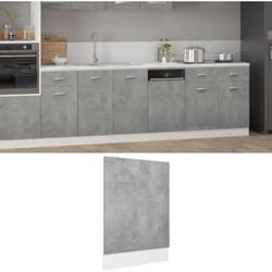 Panneau de lave-vaisselle Gris béton 45x3x67 cm Aggloméré Vidaxl