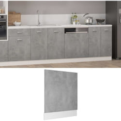 Panneau de lave-vaisselle Gris béton Bois d'ingénierie