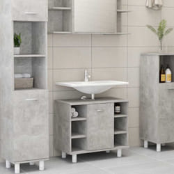 vidaXL Armoire de salle de bain Gris béton Bois d’ingénierie