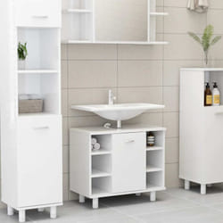 Vidaxl - Armoire de salle de bain Blanc brillant Bois d'ingénierie