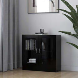 Armoire à vitrine Noir 82,5x30,5x80 cm Aggloméré