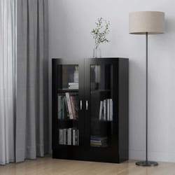 Vidaxl - Armoire à vitrine Noir 82,5x30,5x115 cm Bois d'ingénierie