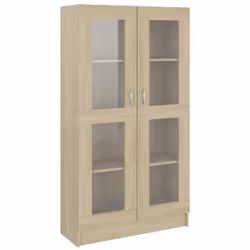 VidaXL 802762, Chêne, Bois, Bois, Verre, Bois, 825 mm, 305 mm
