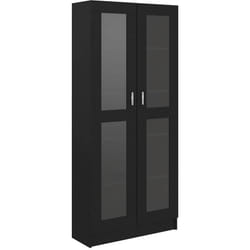 Vidaxl - Armoire à vitrine Noir 82,5x30,5x185,5 cm Bois d'ingénierie