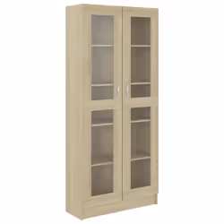 VidaXL 802771, Chêne, Bois, Bois, Verre, Bois, 825 mm, 305 mm