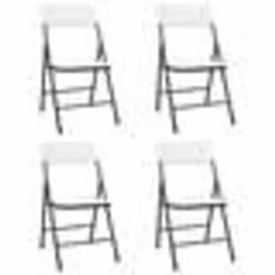 vidaXL Chaises de jardin pliables lot de 4 PEHD Blanc - TU