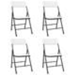 vidaXL Chaises de jardin pliables lot de 4 PEHD Blanc - TU