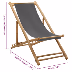 VidaXL 313018 chaise d'extérieur Terrace Siège rembourré Bambou, Polyester - Vue supplémentaire 8