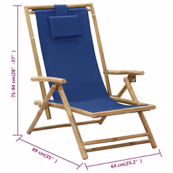 VidaXL 313025 chaise d'extérieur Terrace Siège rembourré Bambou, Polyester - Vue supplémentaire 8